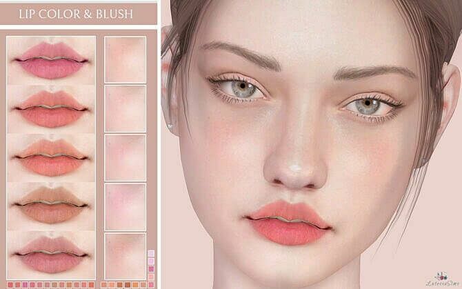 LIP Color & Blush At Lutessa 1 LIP Color & Blush At Lutessa Sims 4 CC