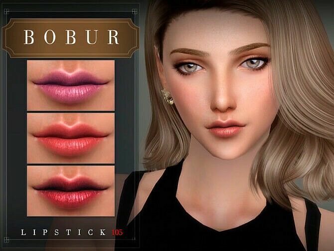 Lipstick 105 By Bobur3 1 Lipstick 105 By Bobur3 Sims 4 CC