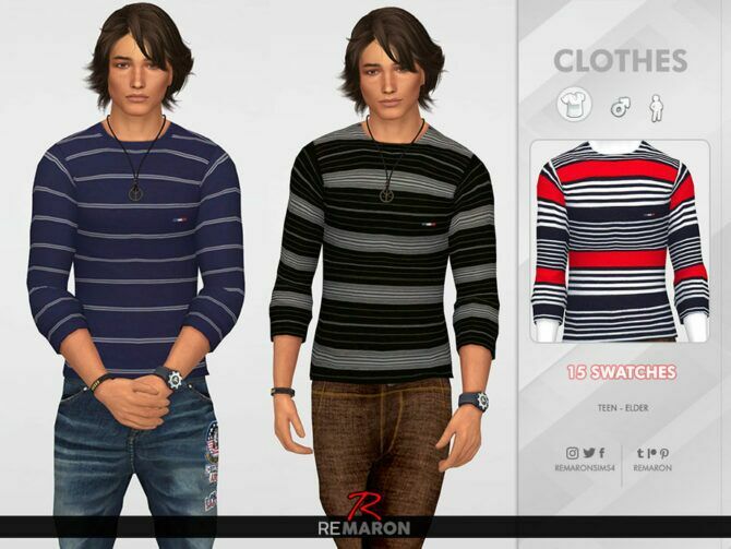Long Shirt For MEN 01 By Remaron 1 Long Shirt For MEN 01 By Remaron Sims 4 CC