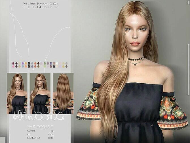Long Side Part Hairstyle TO0204 By Wings Sims 1 Long Side Part Hairstyle TO0204 By Wings Sims Sims 4 CC