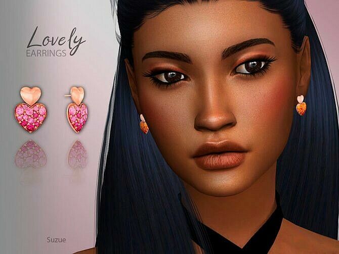 Lovely Hearts Earrings By Suzue 1 Lovely Hearts Earrings By Suzue Sims 4 CC