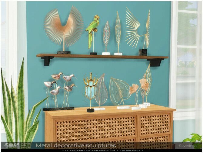 sims 4 cc metal decorative sculptures by severinka 3