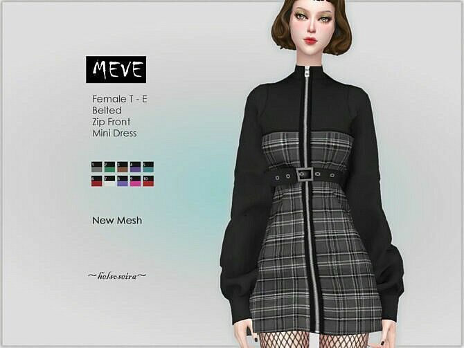 Meve Belted Dress By Helsoseira 2 sims 4 cc meve belted dress by helsoseira 2