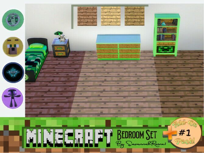 Minecraft Bedroom Set Add-On Pack #1 By Savannahraine 2 sims 4 cc minecraft bedroom set add on pack 1 by savannahraine 2