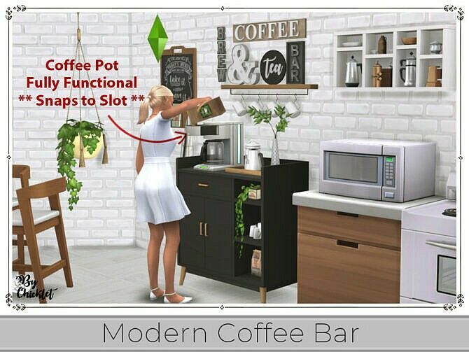sims 4 cc modern coffee bar by chicklet 4