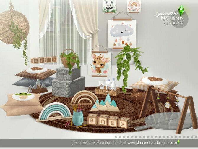 Naturalis Kids Decor By Simcredible 1 Naturalis Kids Decor By Simcredible Sims 4 CC