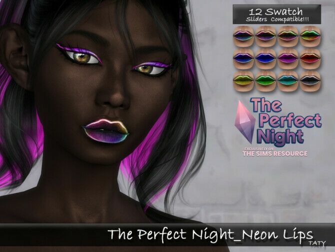 Neon Lips By Tatygagg 1 Neon Lips By Tatygagg Sims 4 CC