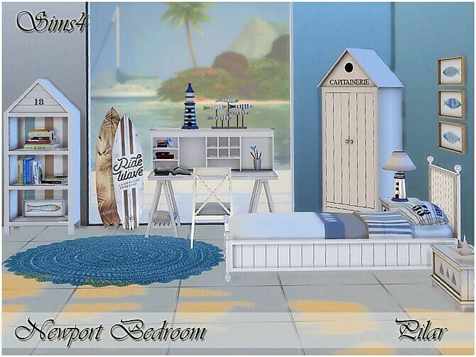 Newport Bedroom By Pilar 1 Newport Bedroom By Pilar Sims 4 CC