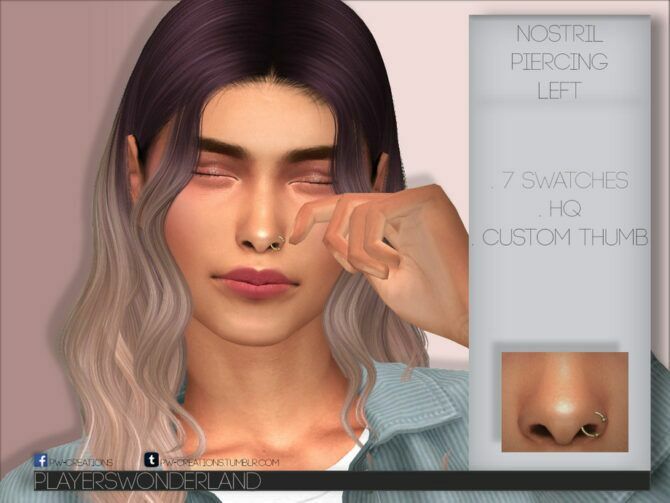 Nostril Piercing Left By Playerswonderland 1 Nostril Piercing Left By Playerswonderland Sims 4 CC