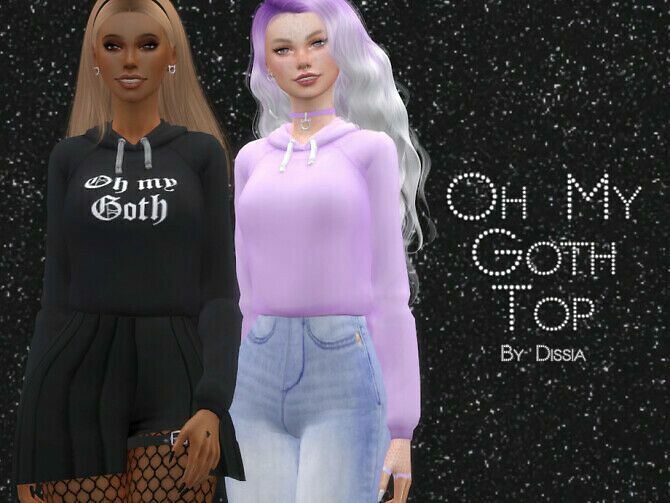 OH MY Goth TOP By Dissia 1 OH MY Goth TOP By Dissia Sims 4 CC