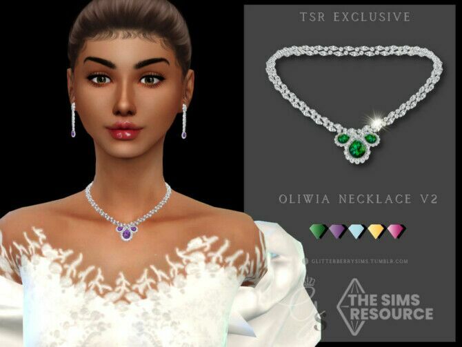 Oliwia Necklace V2 By Glitterberryfly 1 Oliwia Necklace V2 By Glitterberryfly Sims 4 CC