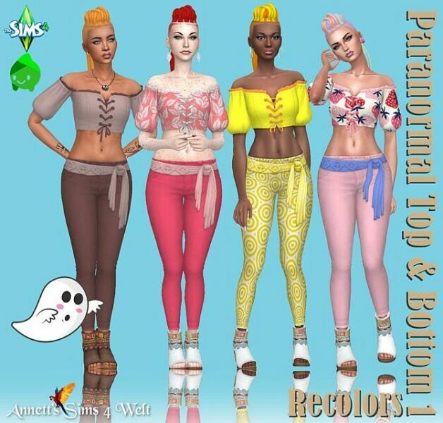 Paranormal Top & Pants Recolors At Annett’s Sims 4 Welt 1 Paranormal Top & Pants Recolors At Annett’s Sims 4 Welt Sims 4 CC
