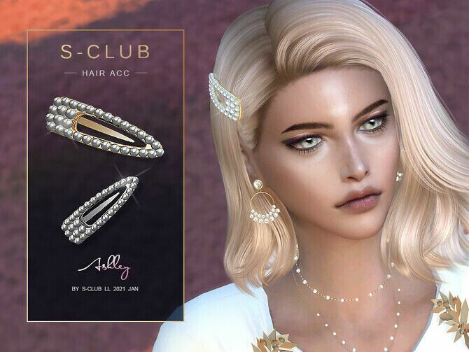 Pearl Hairpin 202101 By S-Club LL 1 Pearl Hairpin 202101 By S-Club LL Sims 4 CC