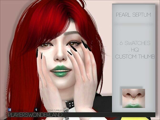 Pearl Septum By Playerswonderland 1 Pearl Septum By Playerswonderland Sims 4 CC