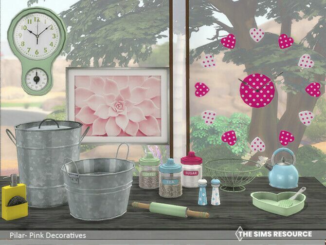 Pink Decoratives By Pilar 2 sims 4 cc pink decoratives by pilar 2