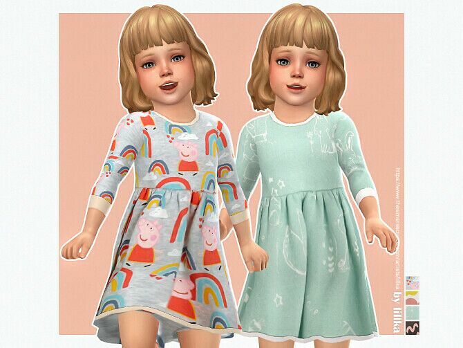 Polly Dress By Lillka 1 Polly Dress By Lillka Sims 4 CC