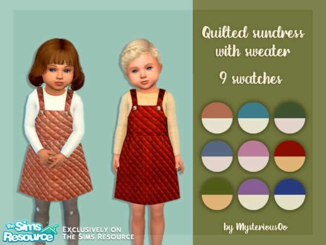 Quilted Sundress With Sweater By Mysteriousoo 1 Quilted Sundress With Sweater By Mysteriousoo Sims 4 CC