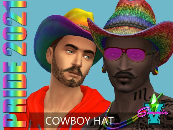 Rainbow Cowboy Hat By Simmiev 1 Rainbow Cowboy Hat By Simmiev Sims 4 CC