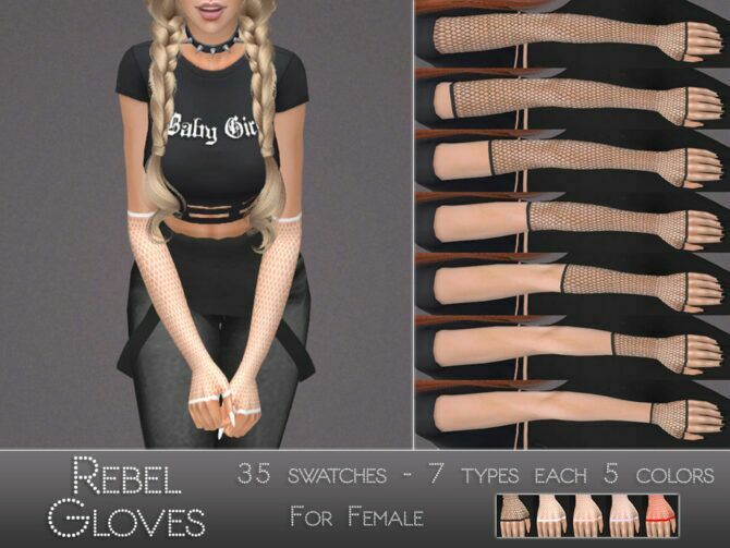 Rebel Gloves By Dissia 1 Rebel Gloves By Dissia Sims 4 CC