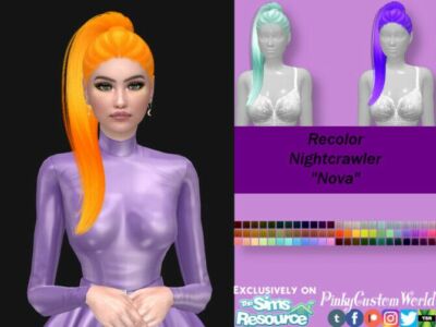Recolor Of Nightcrawler’s Nova Hair By Pinkycustomworld Sims 4 CC