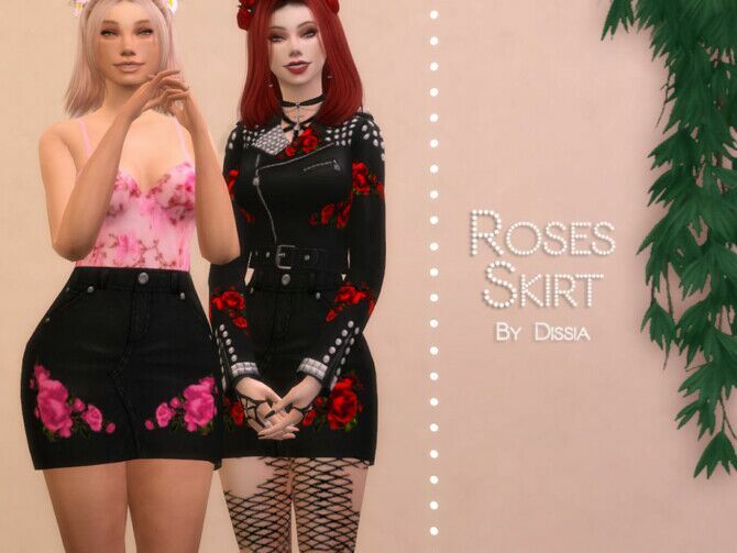 Roses Skirt By Dissia 1 Roses Skirt By Dissia Sims 4 CC