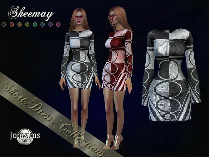Sheemay Short Dress By Jomsims 1 Sheemay Short Dress By Jomsims Sims 4 CC
