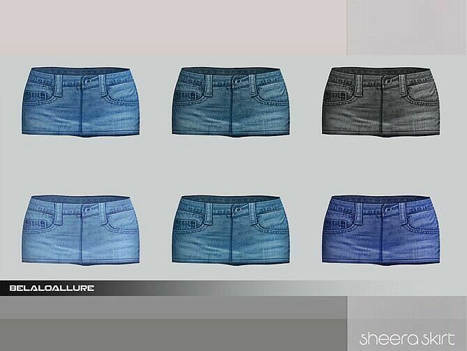 Sheera Mini Denim Skirt By Belaloallure 1 Sheera Mini Denim Skirt By Belaloallure Sims 4 CC