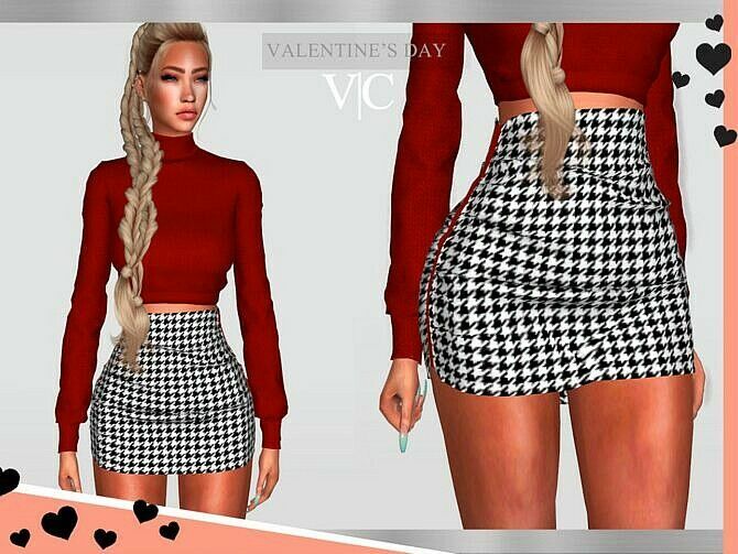 Skirt Valentine’s Day I – Vi By Viy Sims 1 Skirt Valentine’s Day I – Vi By Viy Sims Sims 4 CC