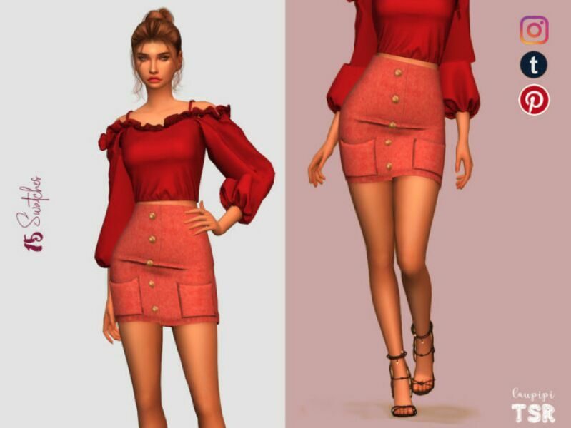 Skirt With Pockets – Bt450 By Laupipi 1 Skirt With Pockets – Bt450 By Laupipi Sims 4 CC