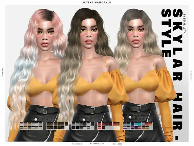 Skylar Hairstyle By Leahlillith 1 Skylar Hairstyle By Leahlillith Sims 4 CC