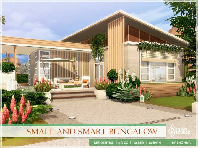 Small And Smart Bungalow By Lhonna 1 Small And Smart Bungalow By Lhonna Sims 4 CC