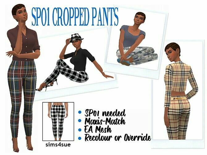 Sp01 Cropped Pants At Sims4Sue 1 Sp01 Cropped Pants At Sims4Sue Sims 4 CC