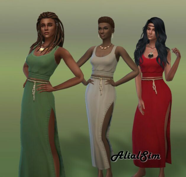 Split Skirt And Tank TOP At Alial SIM 1 Split Skirt And Tank TOP At Alial SIM Sims 4 CC