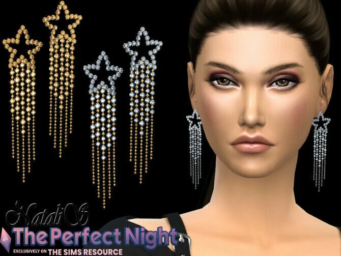 Star Studded Tassel Earrings By Natalis 1 Star Studded Tassel Earrings By Natalis Sims 4 CC