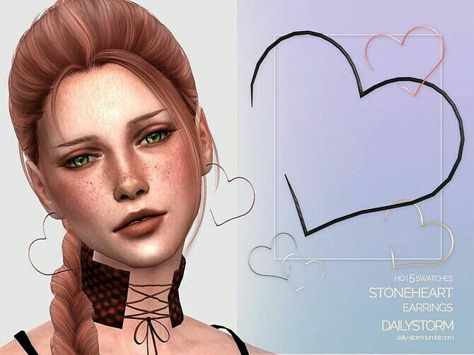Stoneheart Earrings By Dailystorm 1 Stoneheart Earrings By Dailystorm Sims 4 CC
