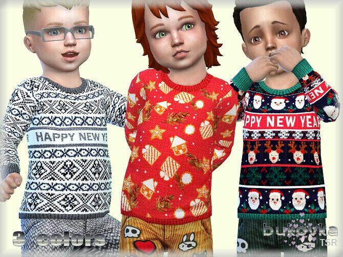 Sweater Happy NEW Year By Bukovka 1 Sweater Happy NEW Year By Bukovka Sims 4 CC