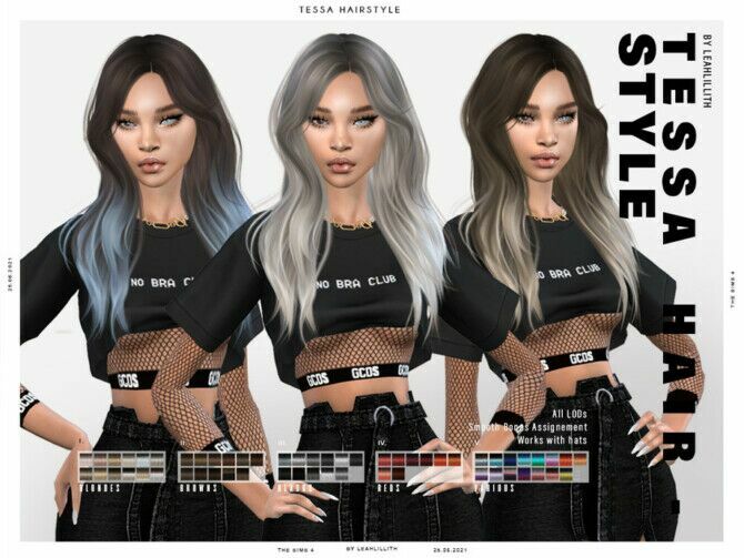 Tessa Hair By Leahlillith 1 Tessa Hair By Leahlillith Sims 4 CC