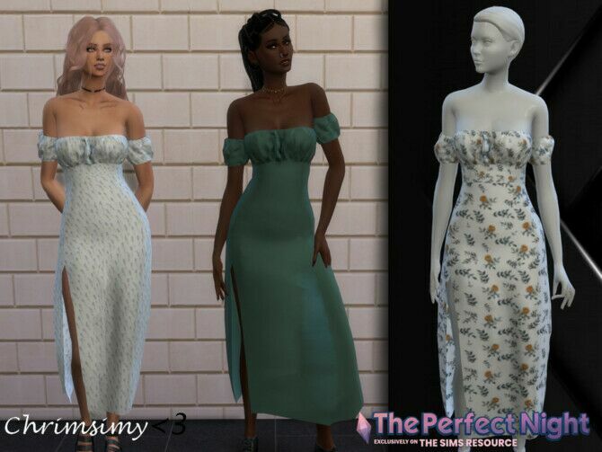 The Perfect Night Slit Dress By Chrimsimy 1 The Perfect Night Slit Dress By Chrimsimy Sims 4 CC