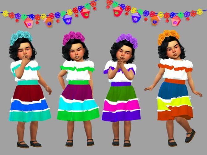 Toddler Dress Cinco De Mayo By Lyllyan 2 sims 4 cc toddler dress cinco de mayo by lyllyan 2