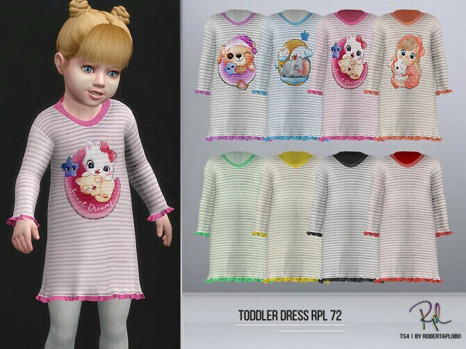 Toddler Dress RPL72 By Robertaplobo 1 Toddler Dress RPL72 By Robertaplobo Sims 4 CC