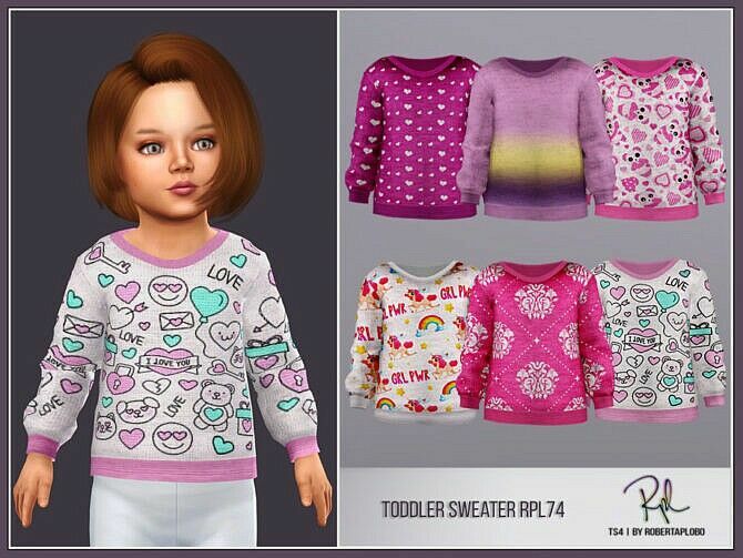 Toddler Sweater RPL74 By Robertaplobo 1 Toddler Sweater RPL74 By Robertaplobo Sims 4 CC