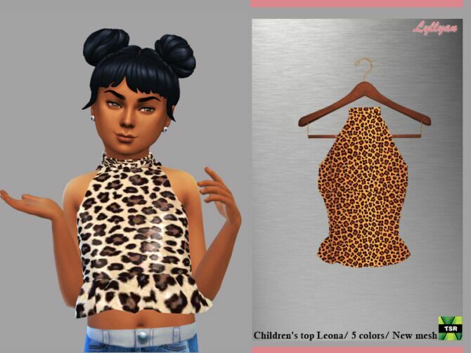TOP Leona For Children Girls By Lyllyan 1 TOP Leona For Children Girls By Lyllyan Sims 4 CC