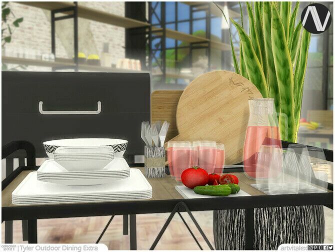 Tyler Outdoor Dining Extra By Artvitalex 1 Tyler Outdoor Dining Extra By Artvitalex Sims 4 CC