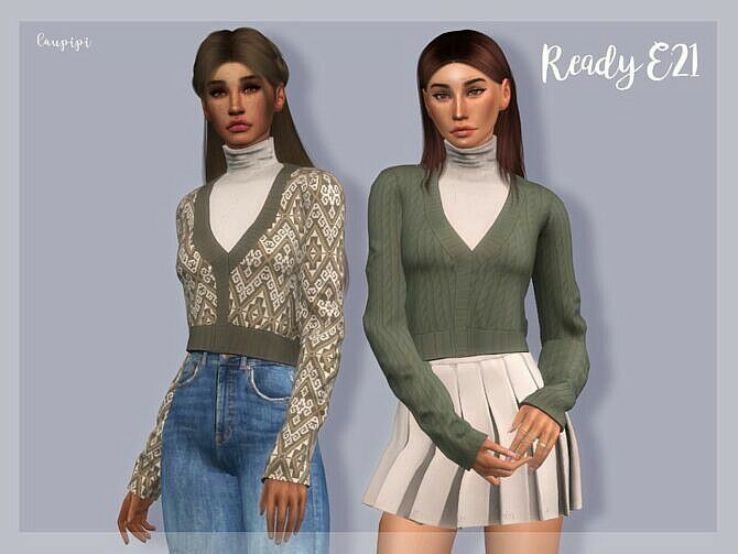 V-Neck Sweater TP396 By Laupipi 1 V-Neck Sweater TP396 By Laupipi Sims 4 CC