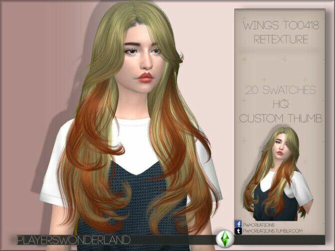 Wings TO0418 Hair Retexture By Playerswonderland 2 sims 4 cc wings to0418 hair retexture by playerswonderland 2