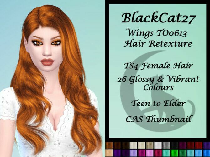 Wings To0613 Hair Retexture By Blackcat27 1 Wings To0613 Hair Retexture By Blackcat27 Sims 4 CC