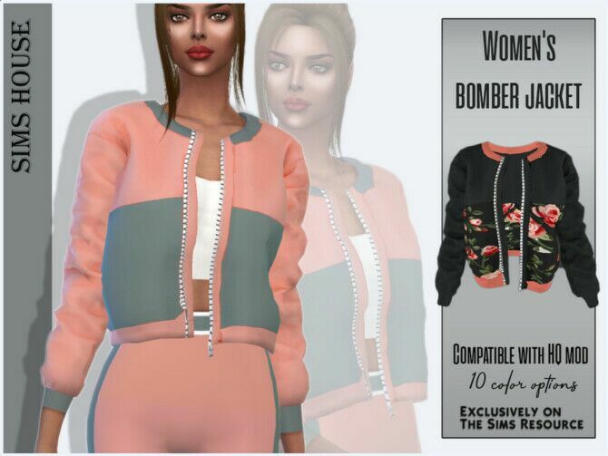 Women’s Bomber Jacket By Sims House 1 Women’s Bomber Jacket By Sims House Sims 4 CC