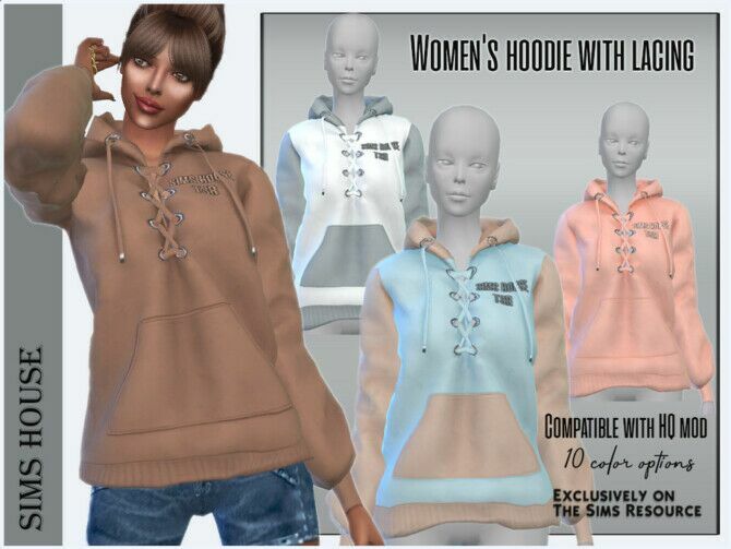 Women’s Hoodie With Lacing By Sims House 1 Women’s Hoodie With Lacing By Sims House Sims 4 CC