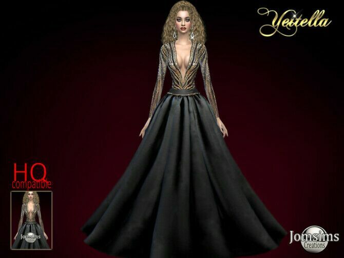 Yeitella Gown By Jomsims 1 Yeitella Gown By Jomsims Sims 4 CC