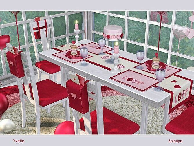 Yvette Romantic Dining Set By Soloriya 2 sims 4 cc yvette romantic dining set by soloriya 2